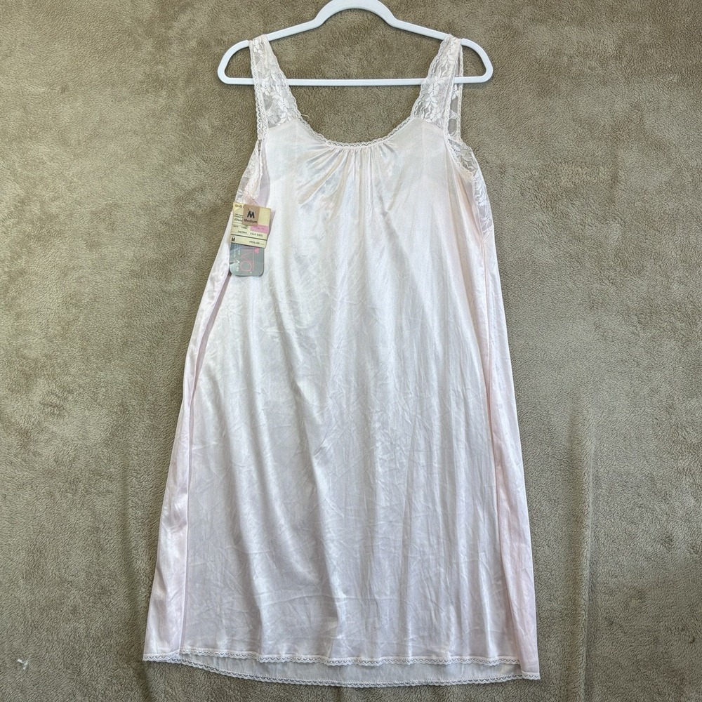 NOS Peignoir Set Sz M Pink Lace Made USA Nightgown + Robe Romantic Feminine - Picture 5 of 8